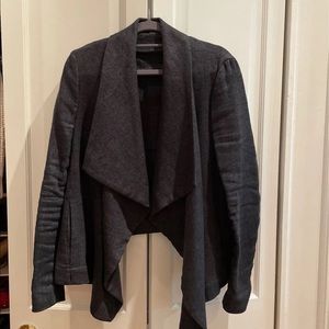 Zara Navy Flowy Linen Jacket